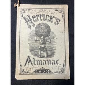 1878 Herrick’s Almanac Pharmaceutical Medicine Astrology Farming Folk Remedies